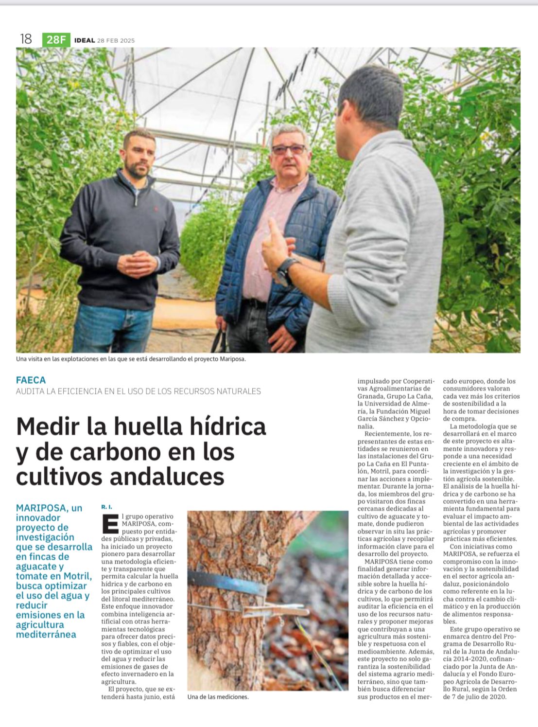 El Grupo Operativo Mariposa se exhibe en el diario IDEAL en su especial sobre inteligencia artificial